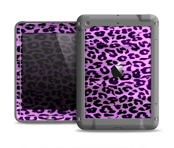 The Vivid Purple Leopard Print Apple iPad Mini LifeProof Fre Case Skin Set
