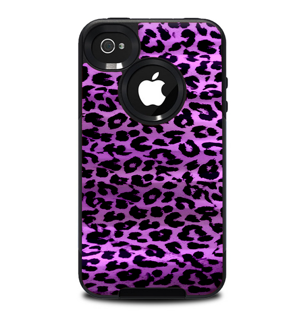 The Vivid Purple Leopard Print Skin for the iPhone 4-4s OtterBox Commuter Case