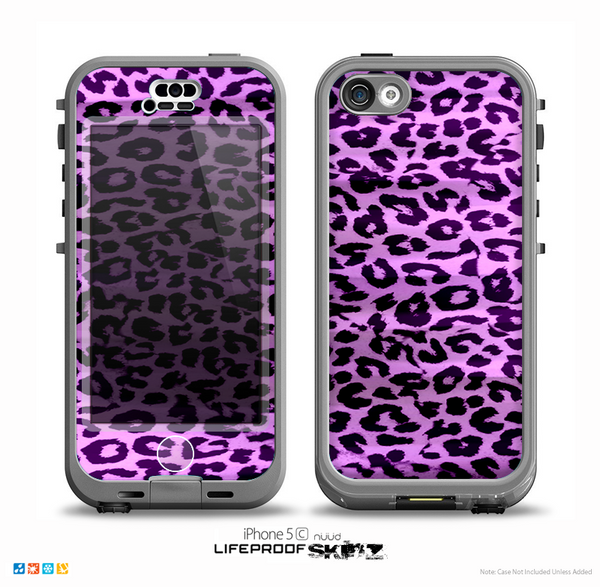 The Vivid Purple Leopard Print Skin for the iPhone 5c nüüd LifeProof Case