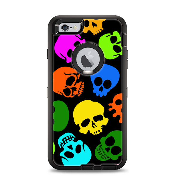 The Vivid Vector Neon Skulls Apple iPhone 6 Plus Otterbox Defender Case Skin Set