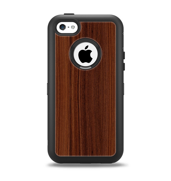 The Walnut WoodGrain V3 Apple iPhone 5c Otterbox Defender Case Skin Set