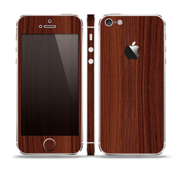 The Walnut WoodGrain V3 Skin Set for the Apple iPhone 5