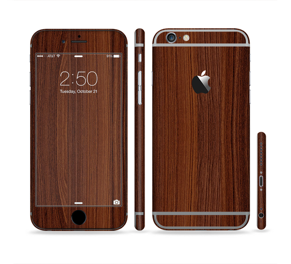 The Walnut WoodGrain V3 Sectioned Skin Series for the Apple iPhone 6 Plus