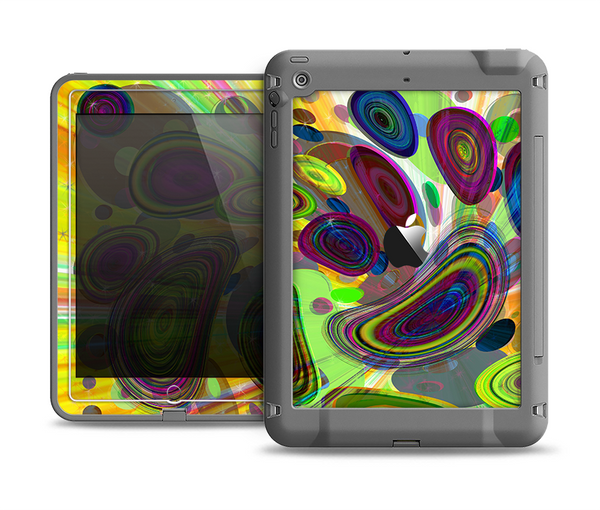 The Warped Colorful Layer-Circles Apple iPad Mini LifeProof Fre Case Skin Set