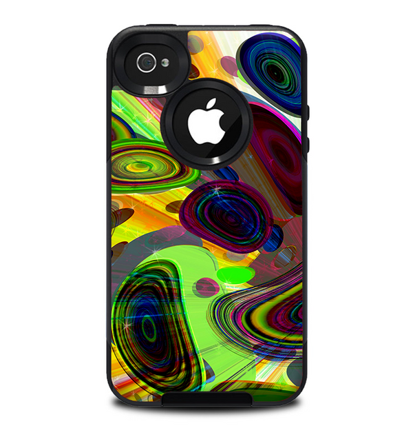 The Warped Colorful Layer-Circles Skin for the iPhone 4-4s OtterBox Commuter Case