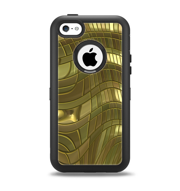 The Warped Gold-Plated Mosaic Apple iPhone 5c Otterbox Defender Case Skin Set