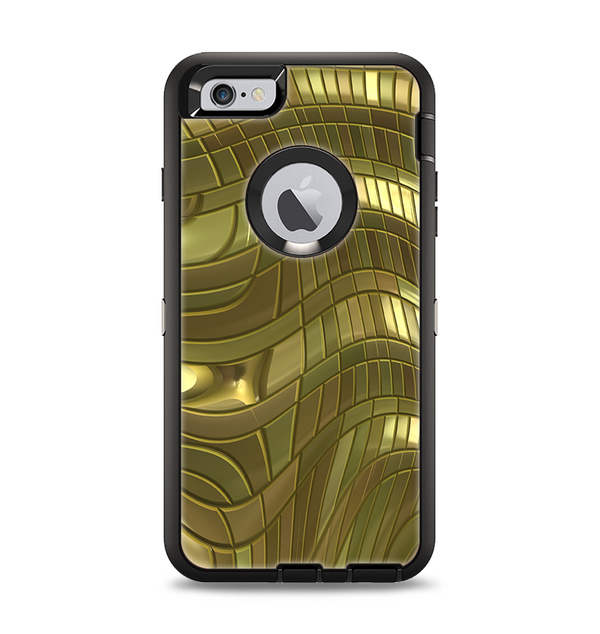 The Warped Gold-Plated Mosaic Apple iPhone 6 Plus Otterbox Defender Case Skin Set