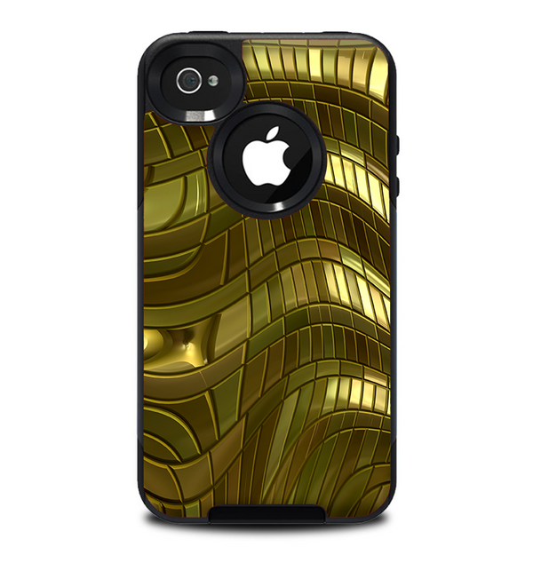 The Warped Gold-Plated Mosaic Skin for the iPhone 4-4s OtterBox Commuter Case
