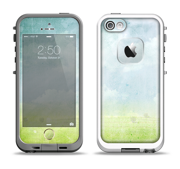 The Water-Color Painting of Meadow Apple iPhone 5-5s LifeProof Fre Case Skin Set