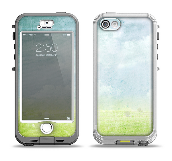 The Water-Color Painting of Meadow Apple iPhone 5-5s LifeProof Nuud Case Skin Set