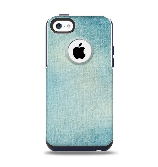 The WaterColor Blue Texture Panel Apple iPhone 5c Otterbox Commuter Case Skin Set