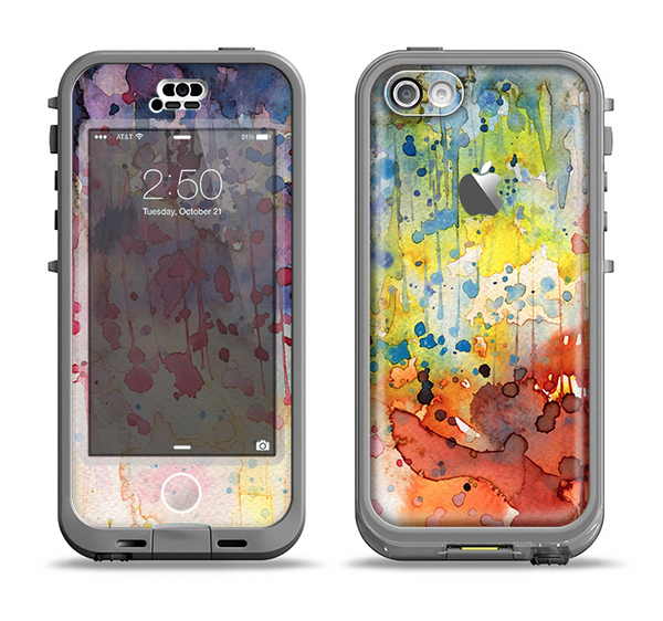 The WaterColor Grunge Setting Apple iPhone 5c LifeProof Nuud Case Skin Set