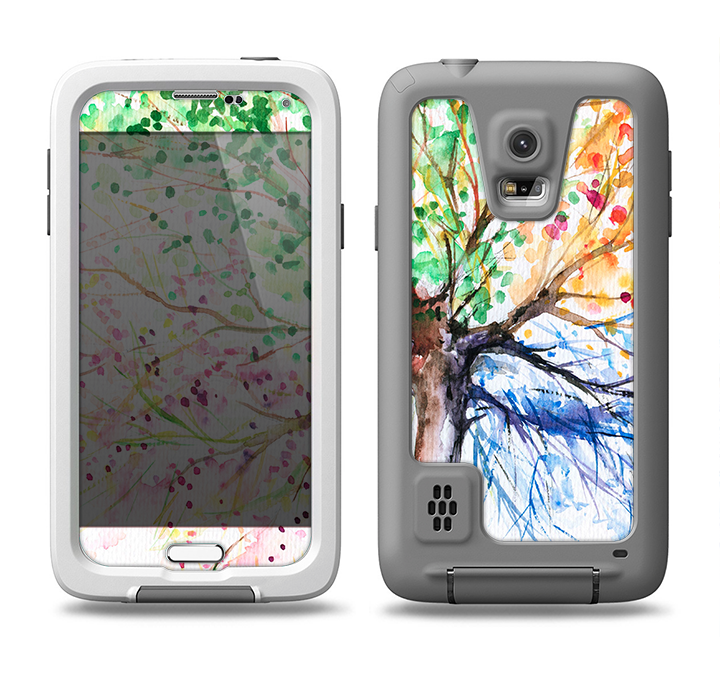 The WaterColor Vivid Tree Samsung Galaxy S5 LifeProof Fre Case Skin Set