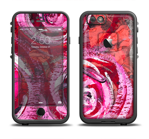 The Watercolor Bright Pink Floral Apple iPhone 6 LifeProof Fre Case Skin Set