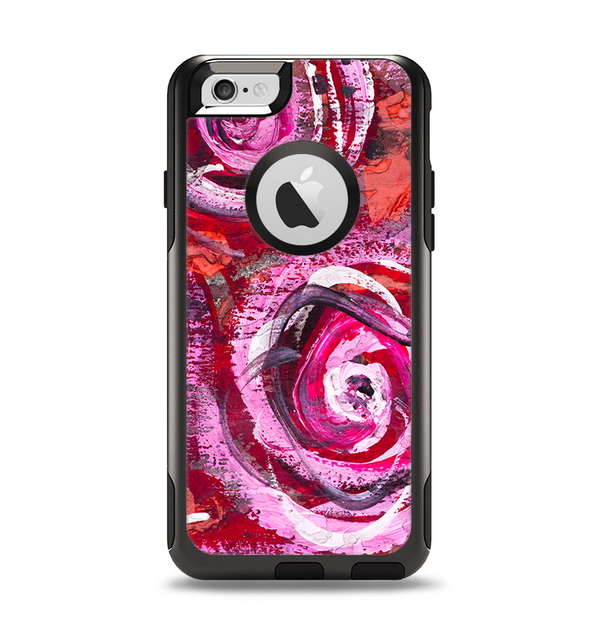 The Watercolor Bright Pink Floral Apple iPhone 6 Otterbox Commuter Case Skin Set