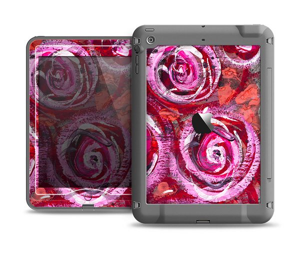 The Watercolor Bright Pink Floral Apple iPad Mini LifeProof Nuud Case Skin Set
