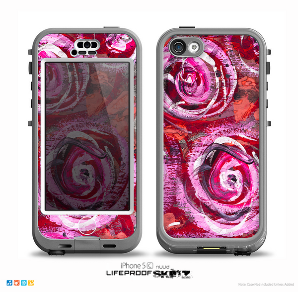 The Watercolor Bright Pink Floral Skin for the iPhone 5c nüüd LifeProof Case