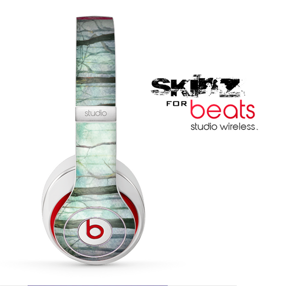 The Watercolor Glowing Sky Forrest Skin for the Beats by Dre Studio Wireless Headphones