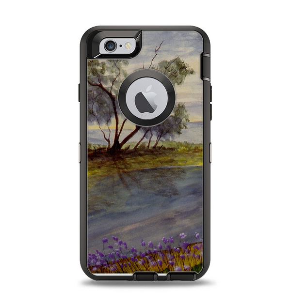 The Watercolor River Scenery Apple iPhone 6 Otterbox Defender Case Skin Set