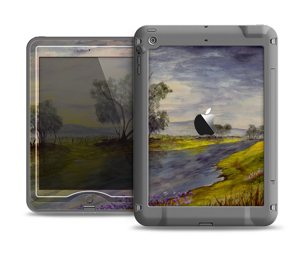 The Watercolor River Scenery Apple iPad Mini LifeProof Nuud Case Skin Set