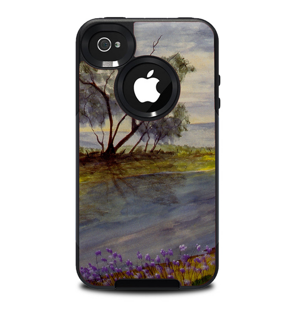 The Watercolor River Scenery Skin for the iPhone 4-4s OtterBox Commuter Case