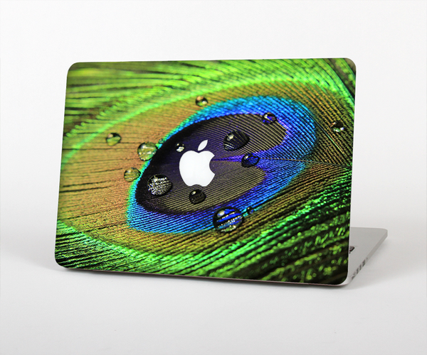 The Watered Neon Peacock Feather Skin Set for the Apple MacBook Pro 15" with Retina Display