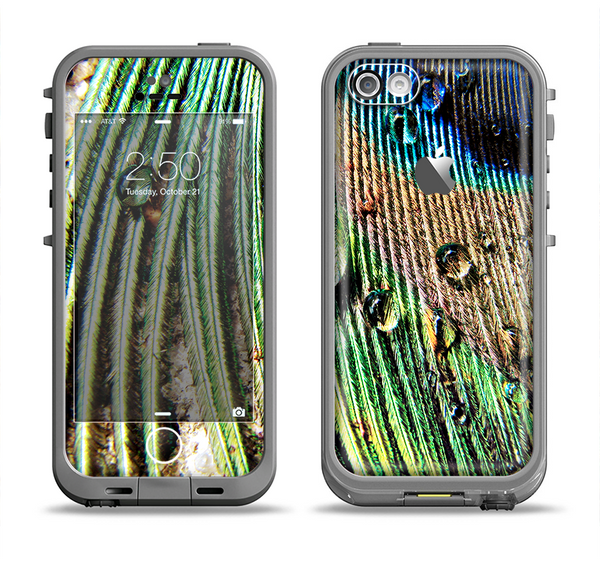The Watered Peacock Detail Apple iPhone 5c LifeProof Fre Case Skin Set