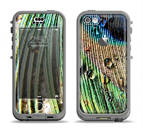The Watered Peacock Detail Apple iPhone 5c LifeProof Nuud Case Skin Set