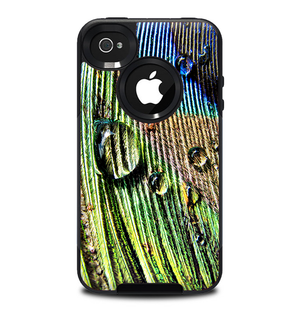 The Watered Peacock Detail Skin for the iPhone 4-4s OtterBox Commuter Case
