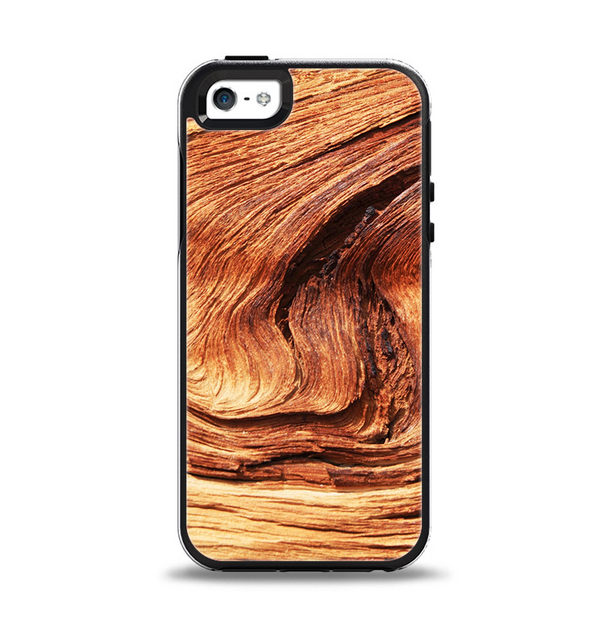 The Wavy Bright Wood Knot Apple iPhone 5-5s Otterbox Symmetry Case Skin Set