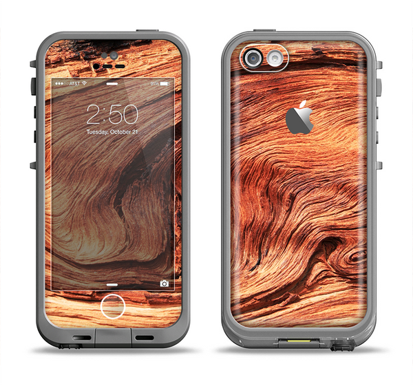 The Wavy Bright Wood Knot Apple iPhone 5c LifeProof Fre Case Skin Set