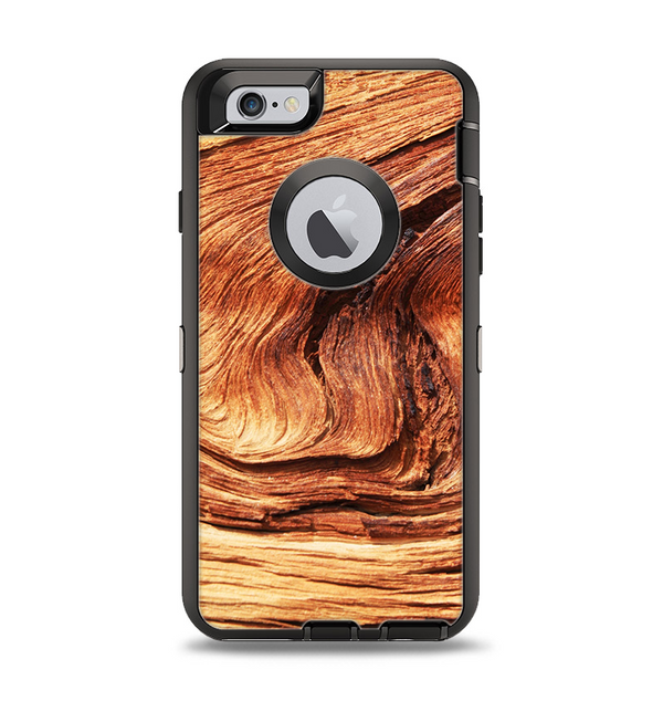 The Wavy Bright Wood Knot Apple iPhone 6 Otterbox Defender Case Skin Set