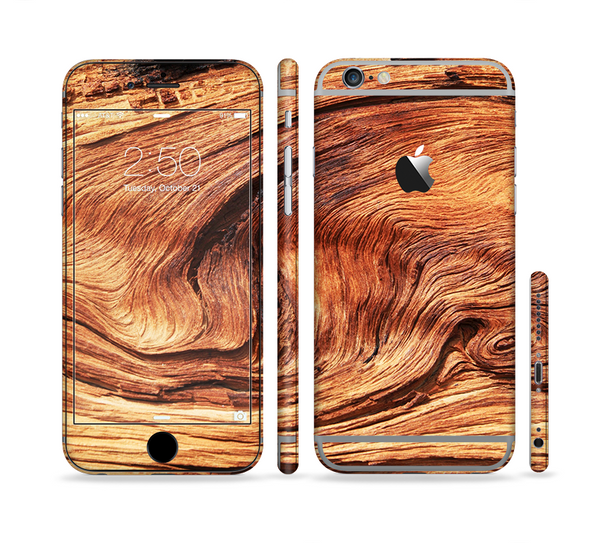 The Wavy Bright Wood Knot Sectioned Skin Series for the Apple iPhone 6 Plus