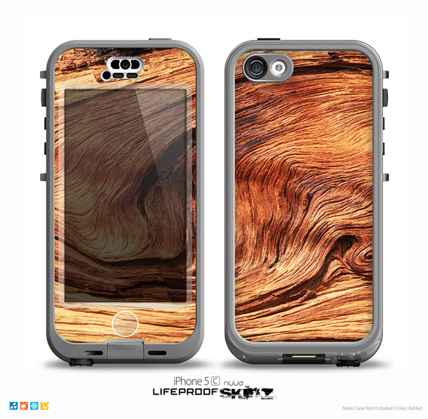 The Wavy Bright Wood Knot Skin for the iPhone 5c nüüd LifeProof Case