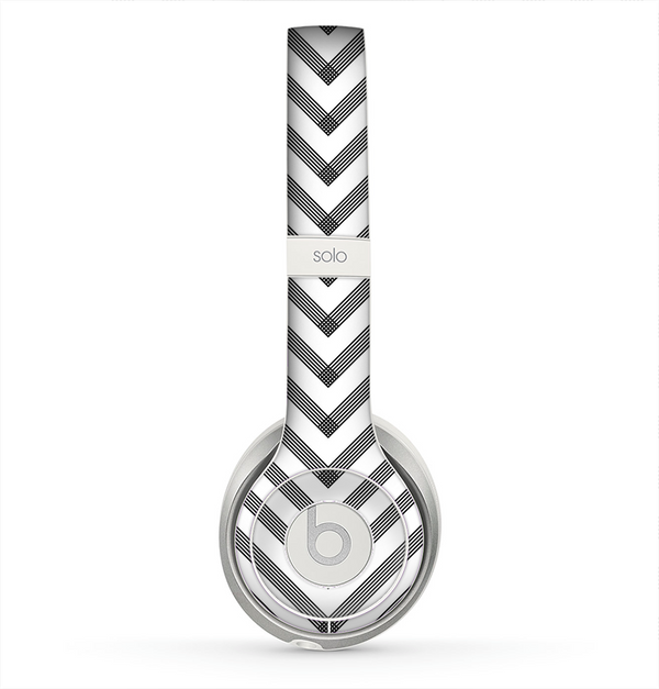The White & Black Sketch Chevron Skin for the Beats by Dre Solo 2 Headphones