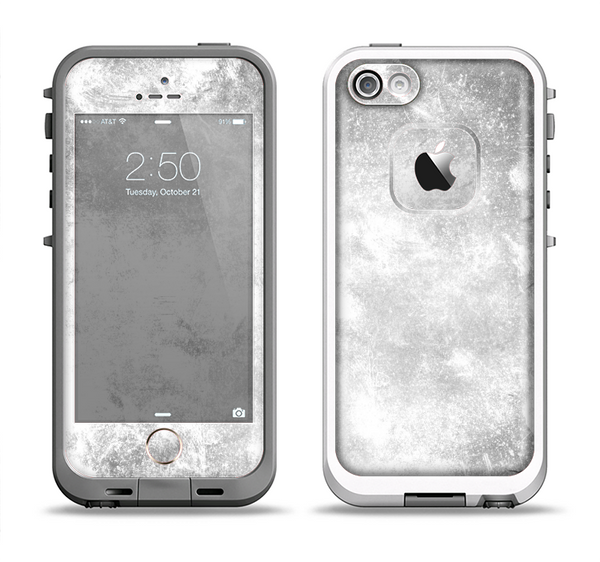 The White Cracked Rock Surface Apple iPhone 5-5s LifeProof Fre Case Skin Set