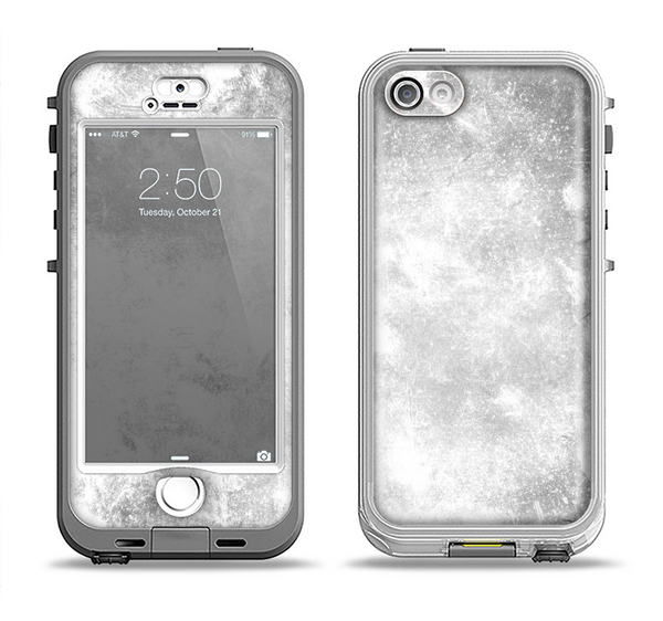 The White Cracked Rock Surface Apple iPhone 5-5s LifeProof Nuud Case Skin Set