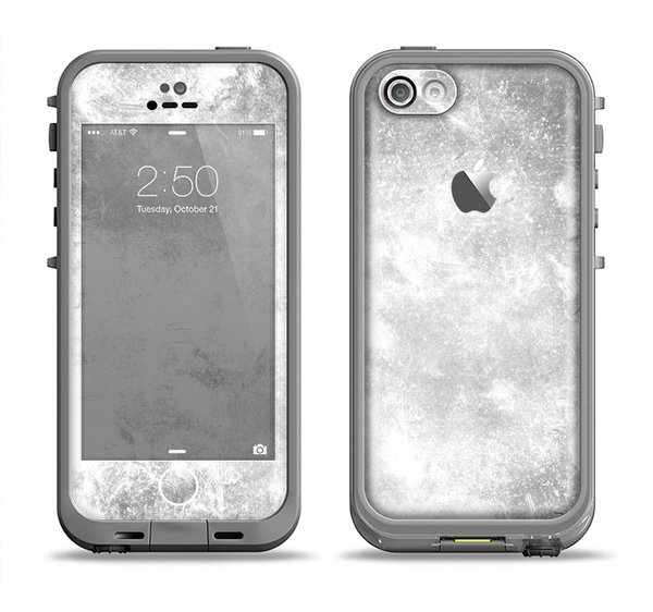 The White Cracked Rock Surface Apple iPhone 5c LifeProof Fre Case Skin Set