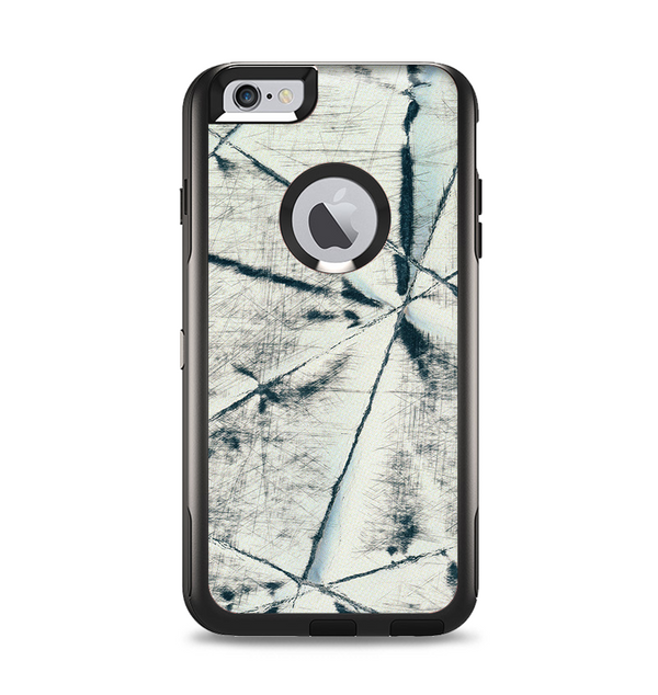 The White Cracked Woven Texture Apple iPhone 6 Plus Otterbox Commuter Case Skin Set