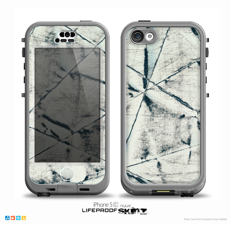 The White Cracked Woven Texture Skin for the iPhone 5c nüüd LifeProof Case