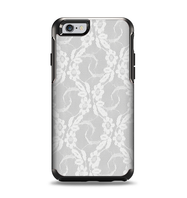 The White Floral Lace Apple iPhone 6 Otterbox Symmetry Case Skin Set