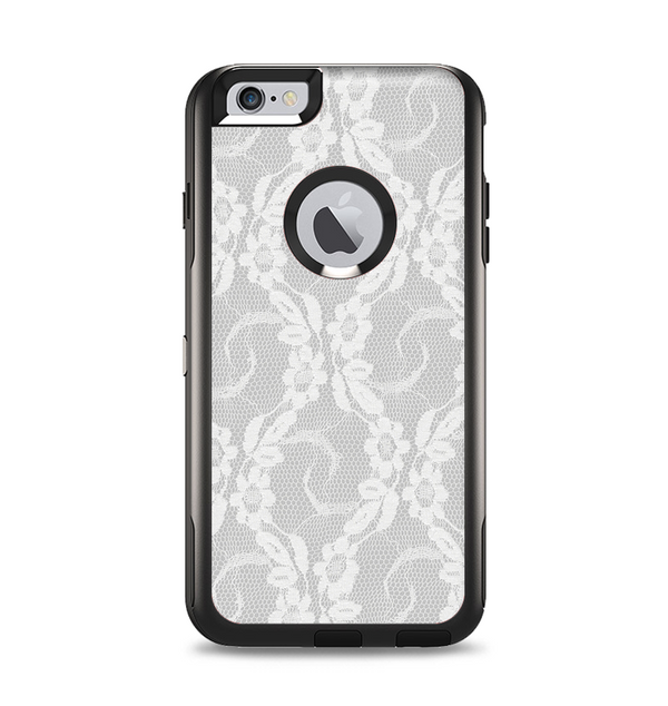 The White Floral Lace Apple iPhone 6 Plus Otterbox Commuter Case Skin Set