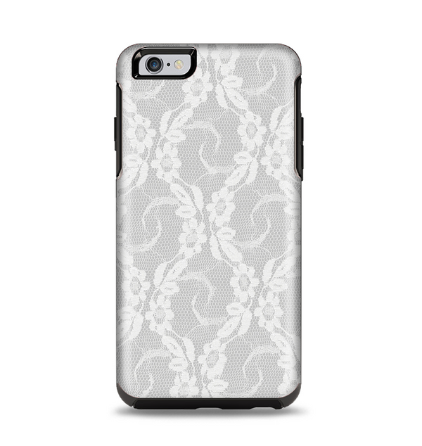 The White Floral Lace Apple iPhone 6 Plus Otterbox Symmetry Case Skin Set