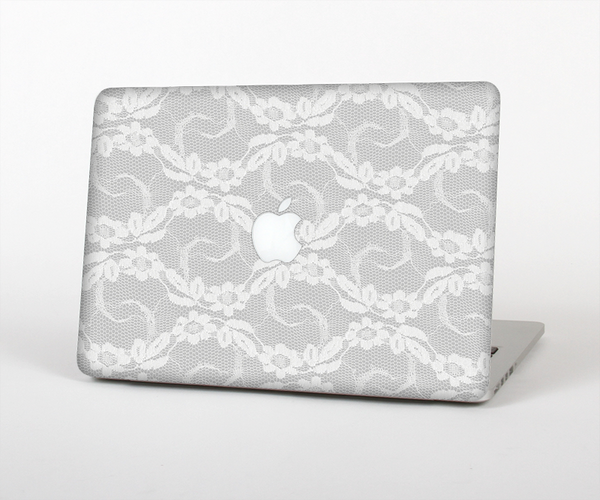 The White Floral Lace Skin Set for the Apple MacBook Air 11"