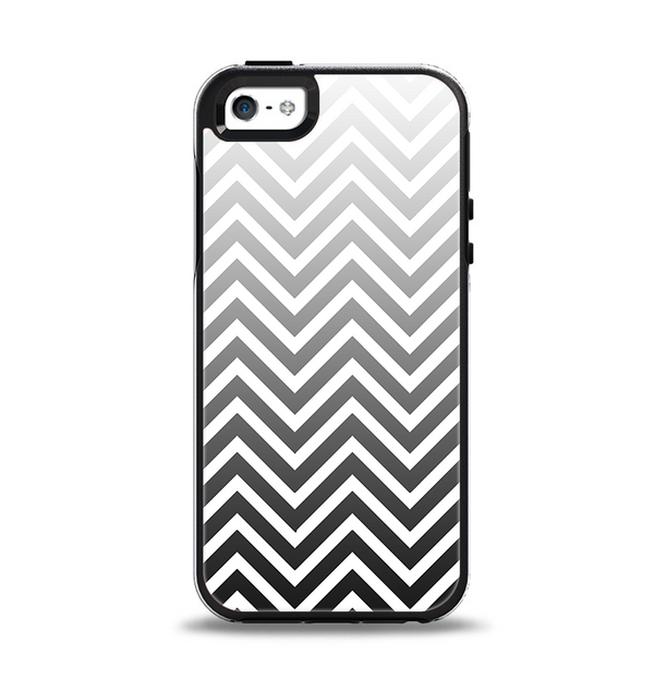The White & Gradient Sharp Chevron Apple iPhone 5-5s Otterbox Symmetry Case Skin Set