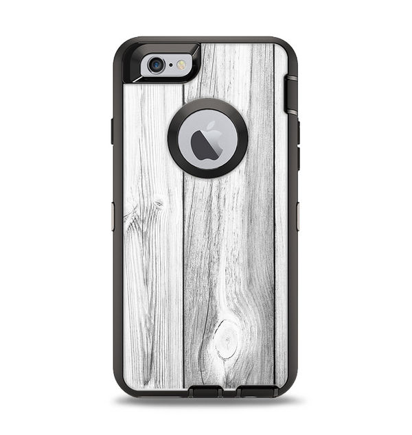 The White & Gray Wood Planks Apple iPhone 6 Otterbox Defender Case Skin Set