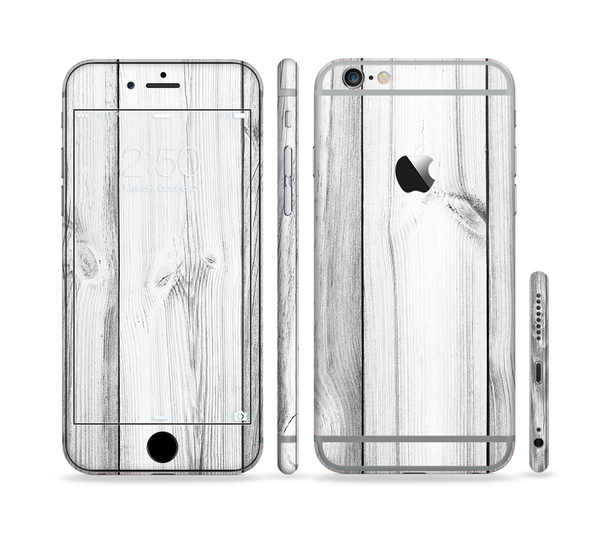 The White & Gray Wood Planks Sectioned Skin Series for the Apple iPhone 6