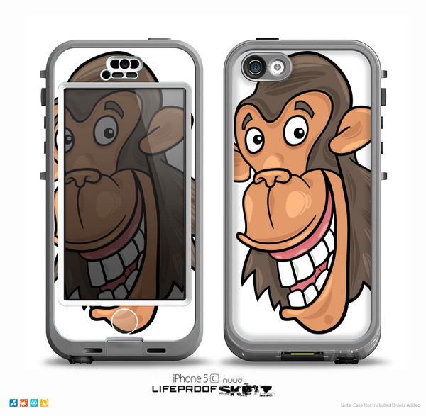 The White Laughing Vector Chimp Skin for the iPhone 5c nüüd LifeProof Case