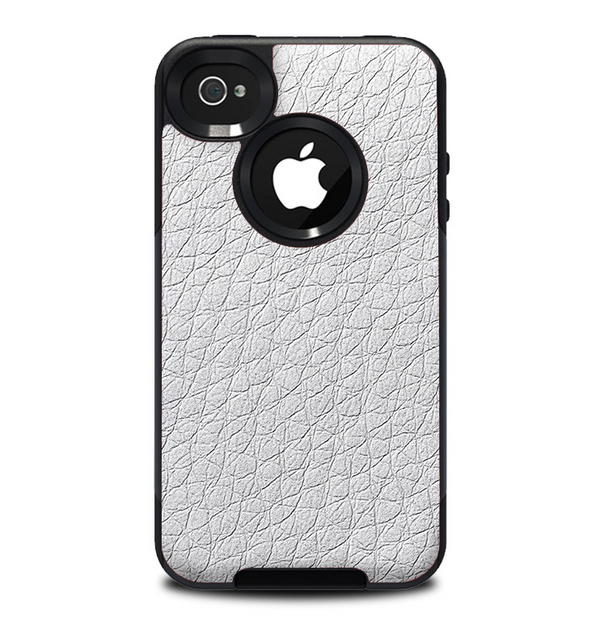 The White Leather Texture Skin for the iPhone 4-4s OtterBox Commuter Case