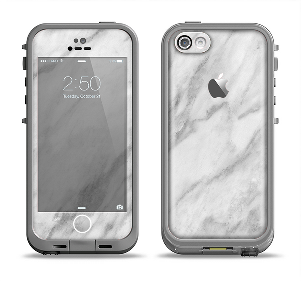 The White Marble Surface Apple iPhone 5c LifeProof Fre Case Skin Set